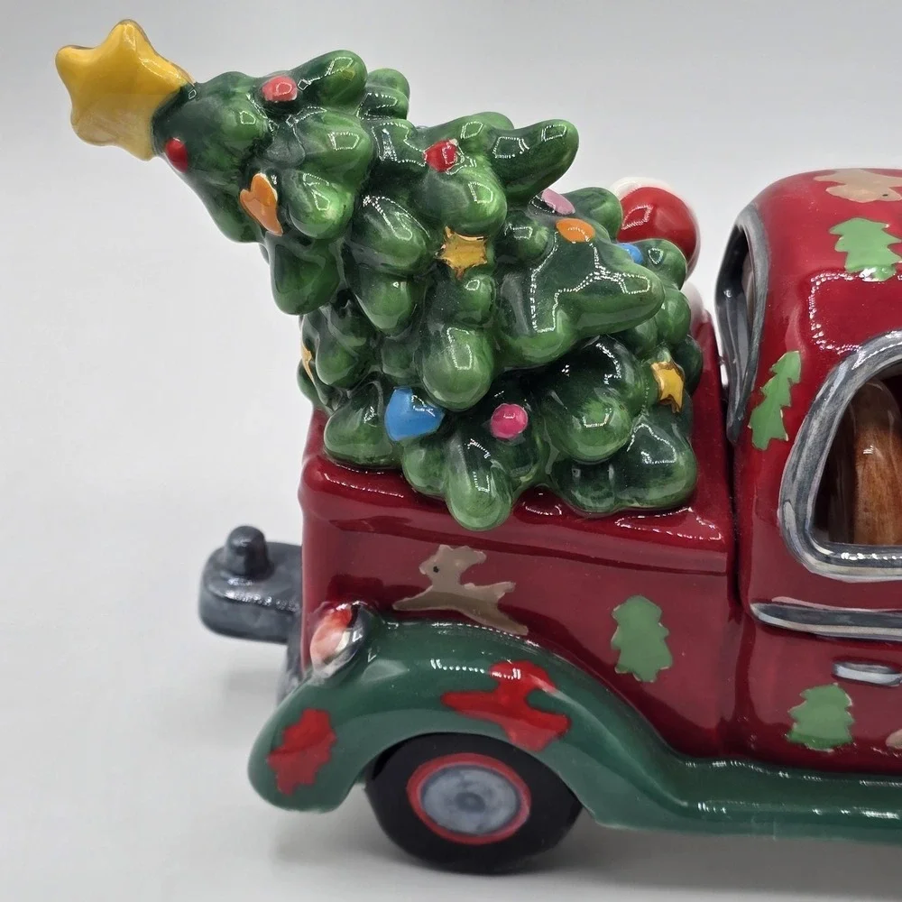 DORR EDDY‎ Santa Claus in Truck w Snowmen Snowman Family Christmas Decor Vtg